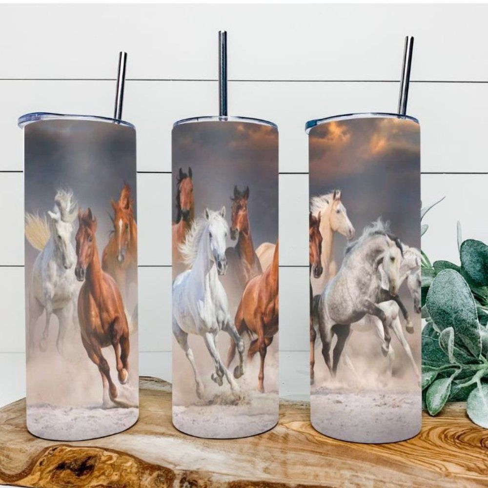 Custom 20oz wild horses tumbler!